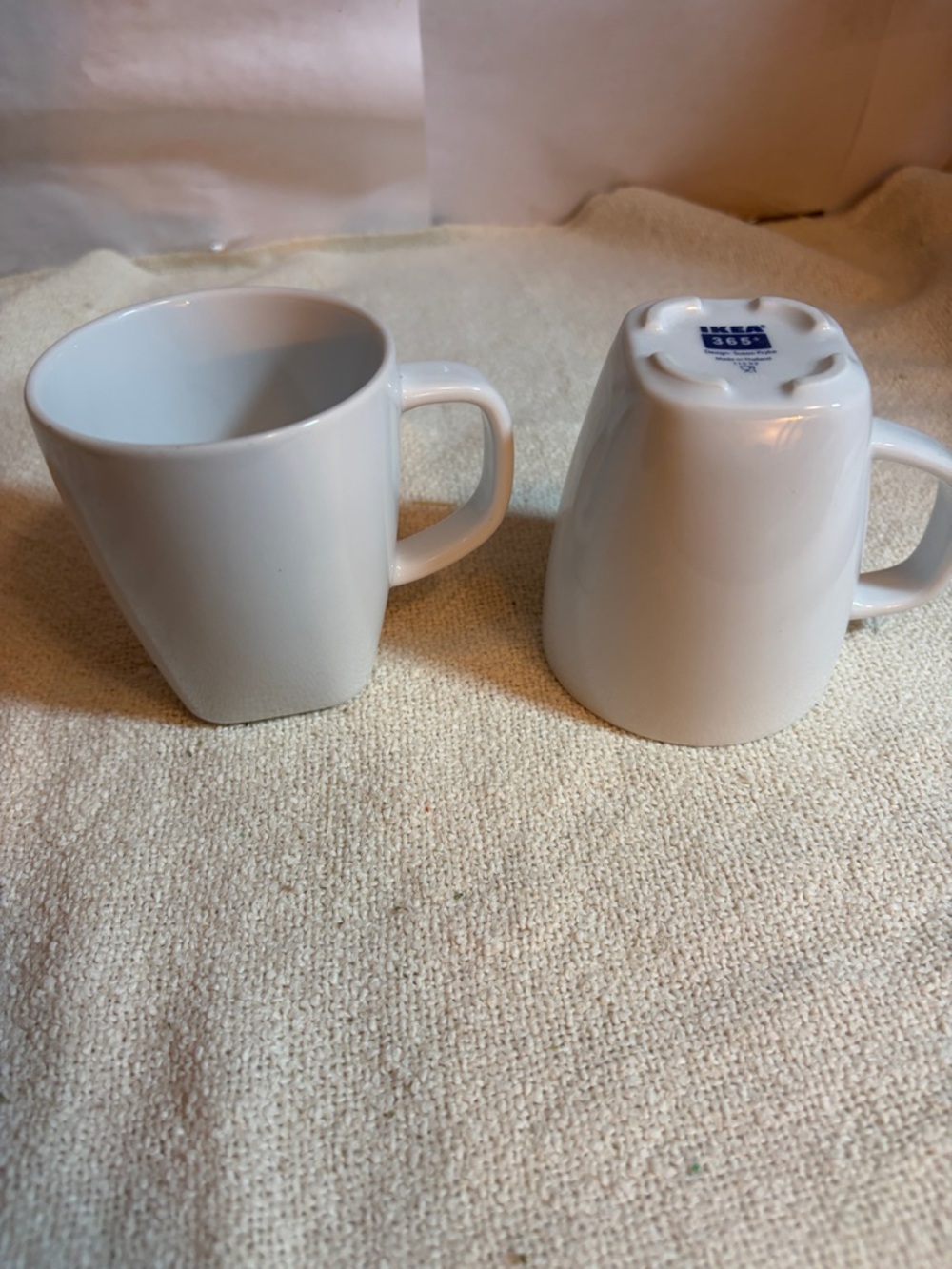VINTAGE IKEA 365+ Susan Pryke White Coffee Mugs (Set of 2)